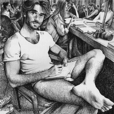 Original Realism Men Drawings by Francesco Brunetti