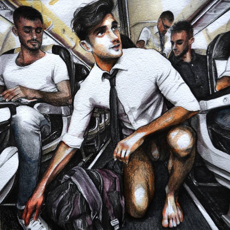 Flight Attendant Painting by Francesco Saatchi Art