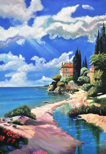 Original Classicism Beach Paintings by ALLA Landenband