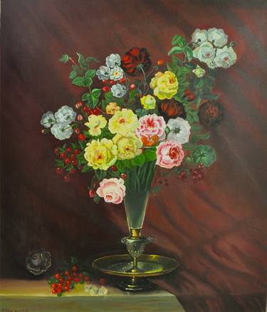 vase with roses thumb