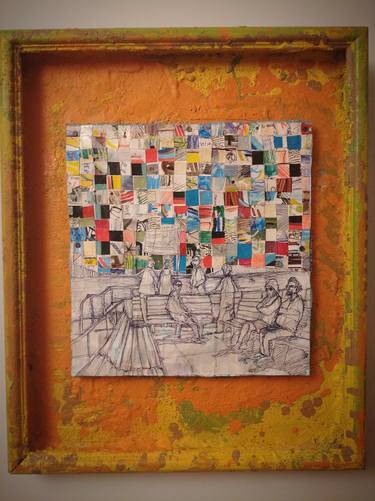 Original Abstract Expressionism Abstract Collage by Romain Chauvet
