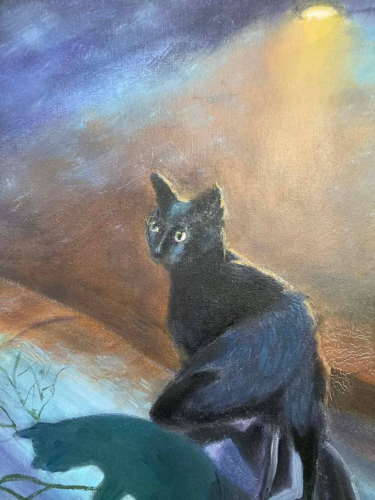 Original Romanticism Cats Painting by Lynn Whittle