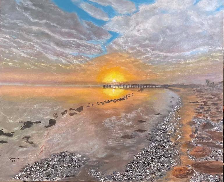 Original Sunset Painting by Lynn Whittle | Realism Art on Canvas | Reaching for the Sun