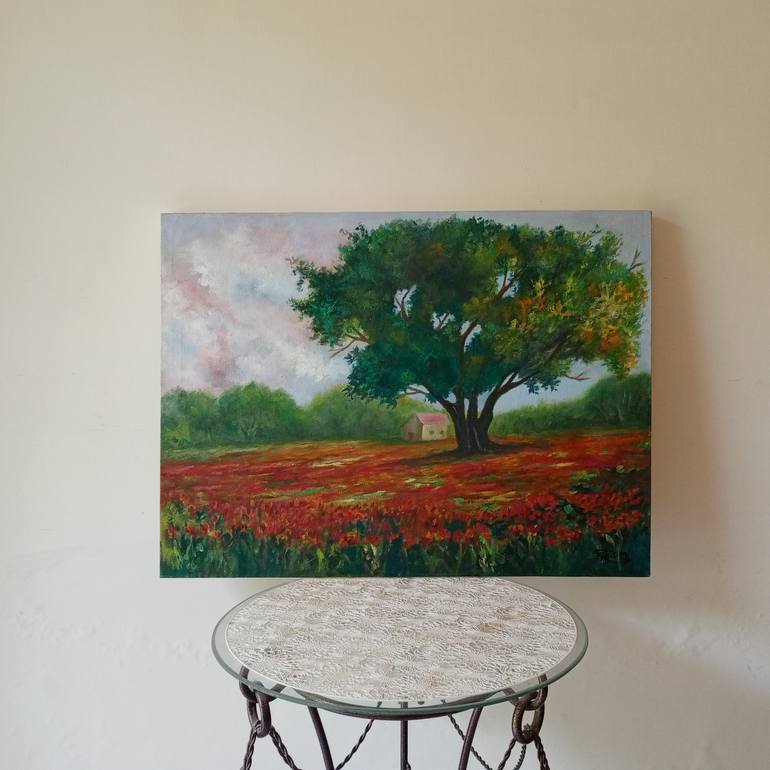 Original Realism Landscape Painting by Riffat Mujeeb
