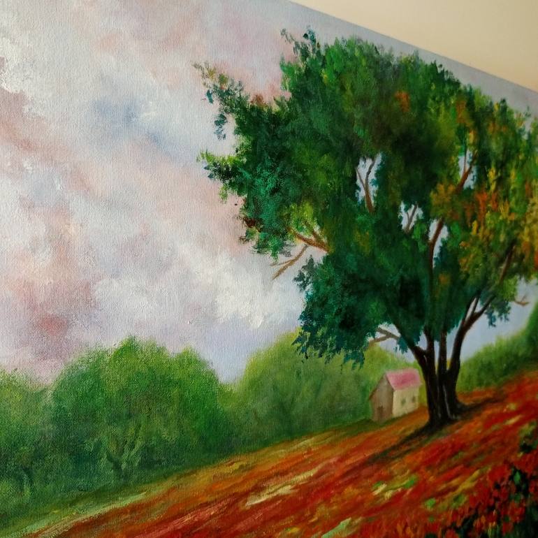 Original Realism Landscape Painting by Riffat Mujeeb