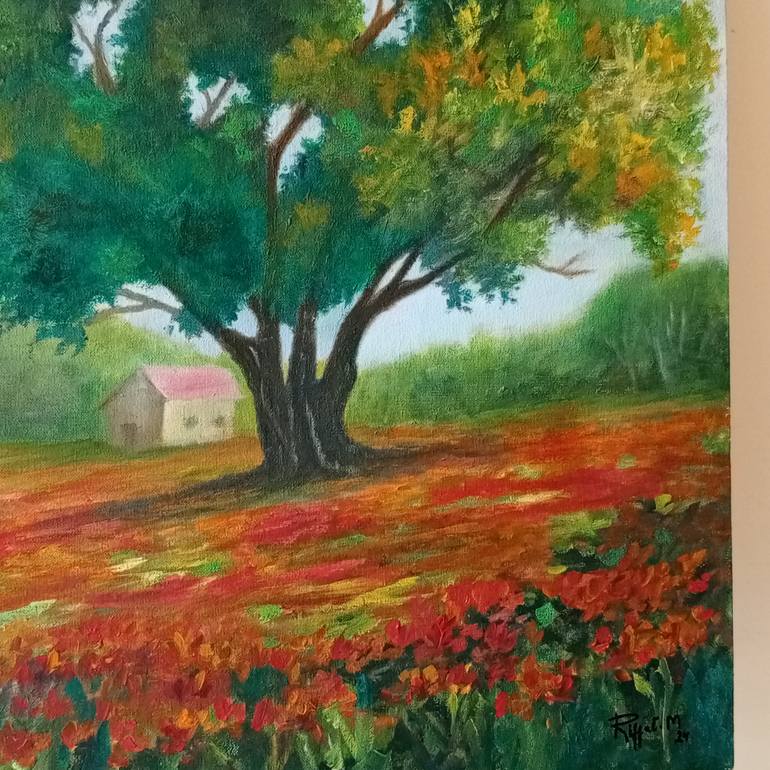 Original Realism Landscape Painting by Riffat Mujeeb