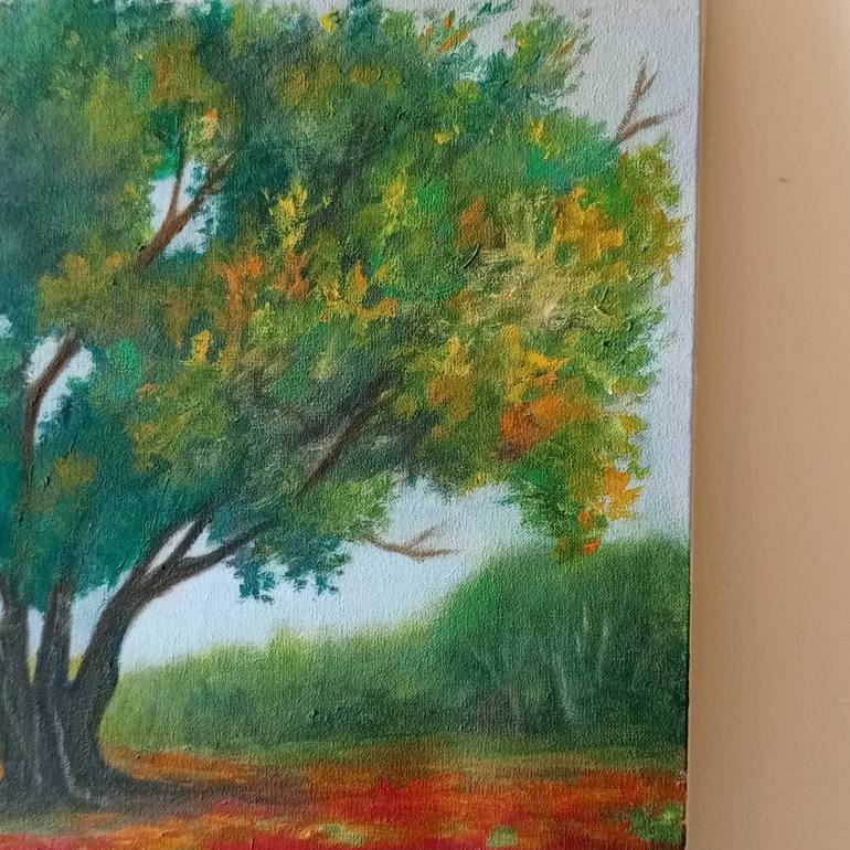 Original Realism Landscape Painting by Riffat Mujeeb