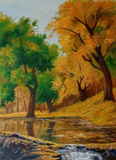 Original Impressionism Landscape Paintings by Riffat Mujeeb