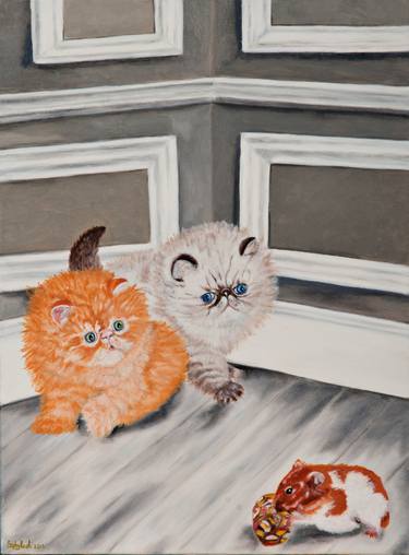 Print of Cats Paintings by Tania Gilmor