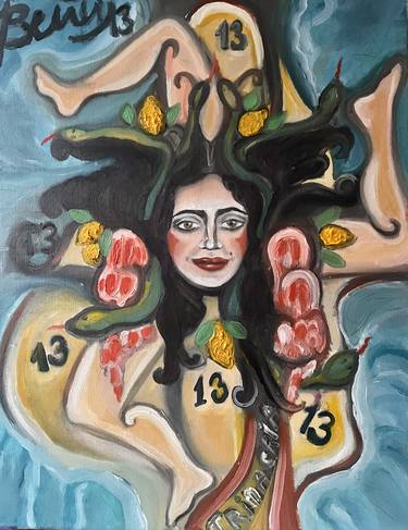 Original Classical Mythology Painting by Vera Veingold-Mustikkamaa