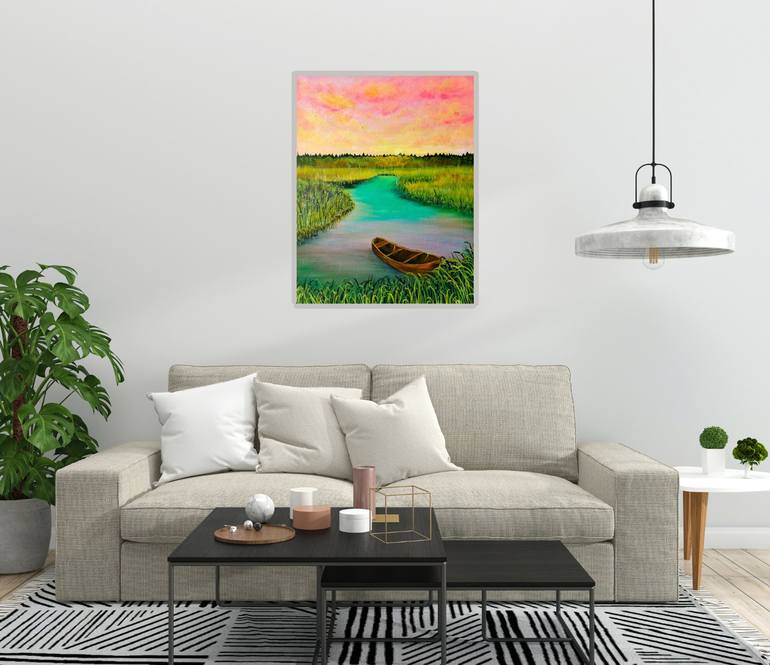 Original Abstract Landscape Painting by Varsha Sharon