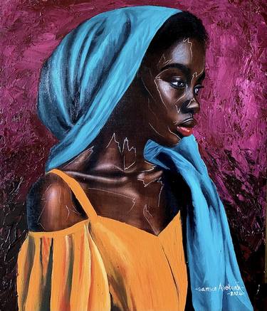 Original Figurative Women Mixed Media by Samson Adetunji