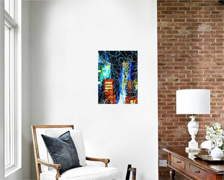 Original Abstract Architecture Painting by DALE HUGHES