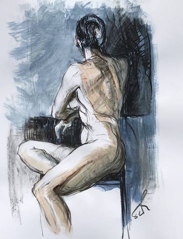 Original Figurative Nude Drawing by Steve Richman