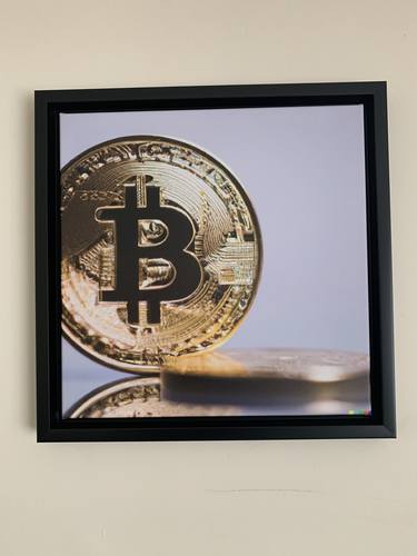 Bitcoin 2. Framed Canvas Print. Original. 40cm by 40cm. thumb