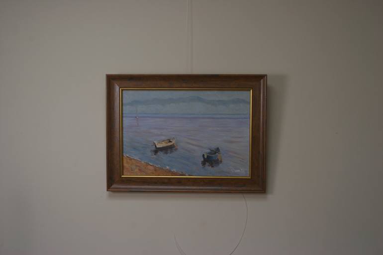 Original Boat Painting by Dorin Popa