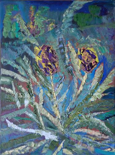 Original Abstract Expressionism Botanic Paintings by Mary Ternovsky