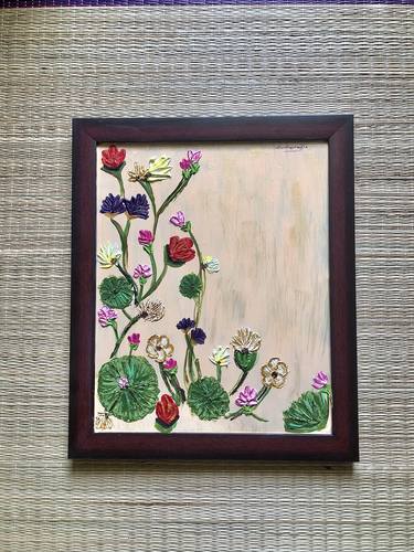 Original Art Deco Floral Paintings by Monisha Sendhil