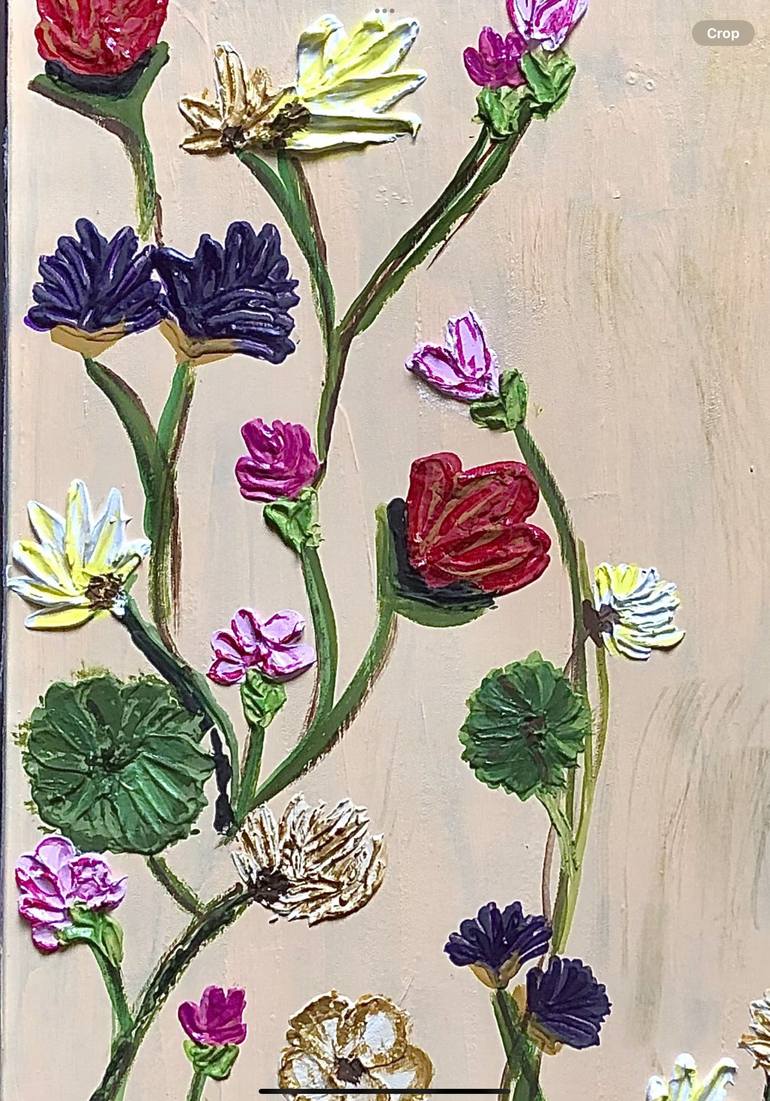 Original Art Deco Floral Painting by Monisha Sendhil