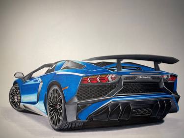 Original Photorealism Car Drawings by Simone Cosentino