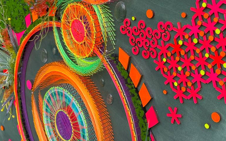 Original Fractal Geometric Mixed Media by Katja Lisitina