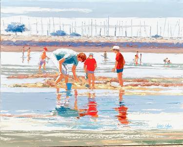 Original Figurative Beach Paintings by Sylvie Gérard