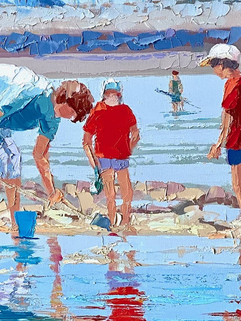 Original Figurative Beach Painting by Sylvie Gérard