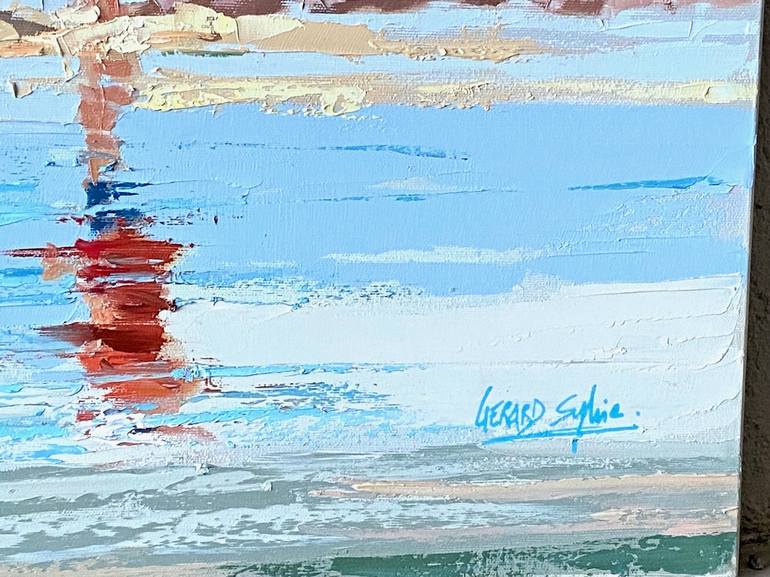 Original Figurative Beach Painting by Sylvie Gérard