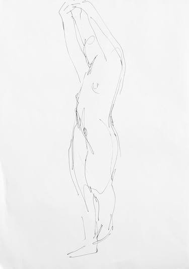 Original Figurative Nude Drawings by Olena Topolian