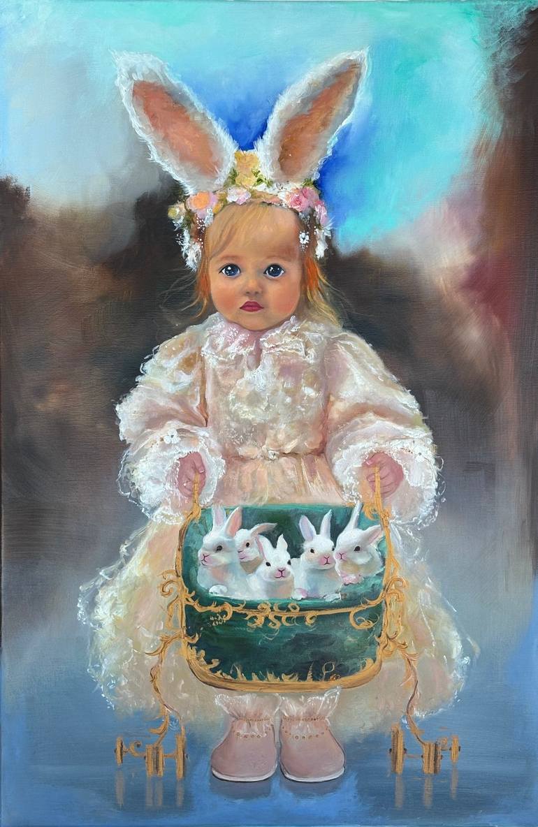 Baby Bunny Painting by Yuliya Petrova | Saatchi Art