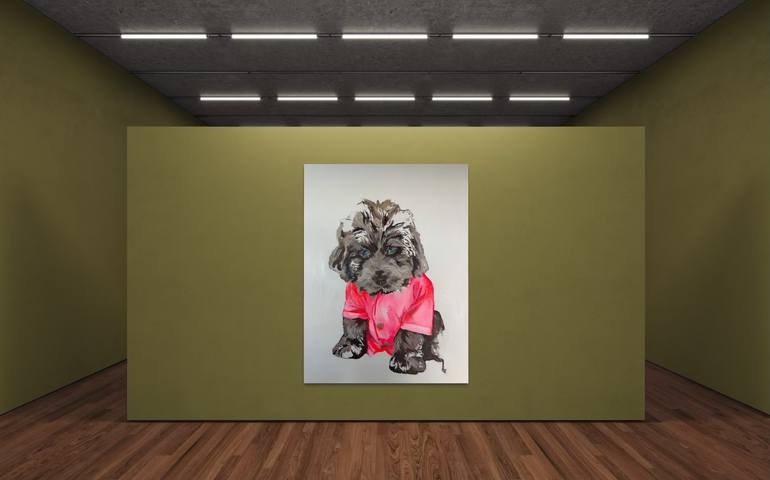 Original Figurative Dogs Painting by Yuliya Petrova