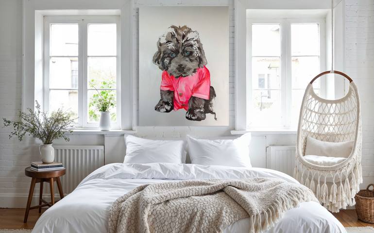 Original Figurative Dogs Painting by Yuliya Petrova