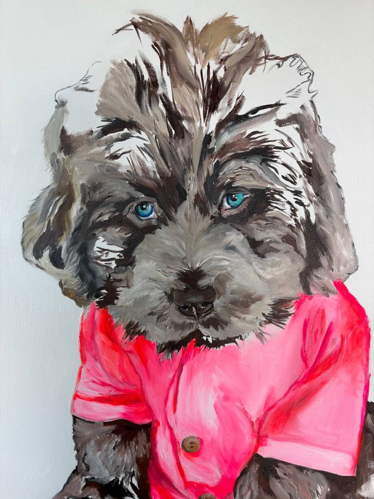 Original Figurative Dogs Painting by Yuliya Petrova