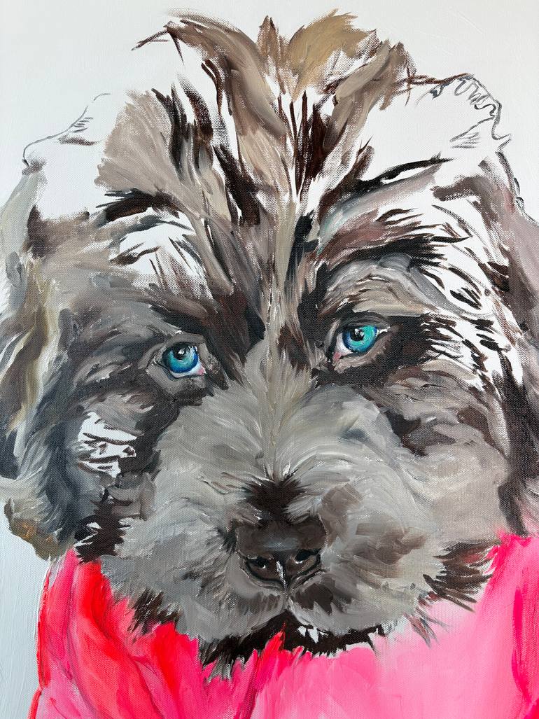 Original Figurative Dogs Painting by Yuliya Petrova