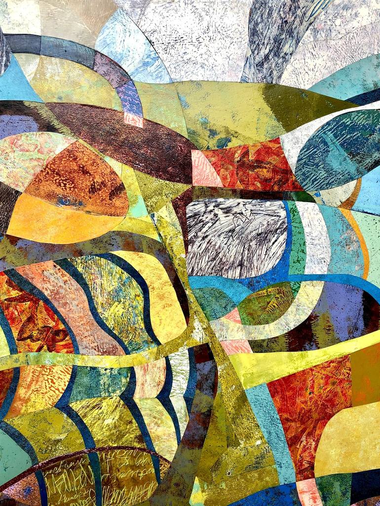 Original Abstract Expressionism Abstract Collage by Karin Gibson