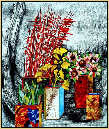 Original Still Life Collage by Karin Gibson