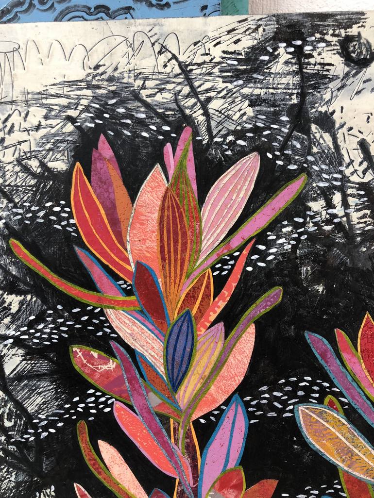 Original Contemporary Botanic Collage by Karin Gibson