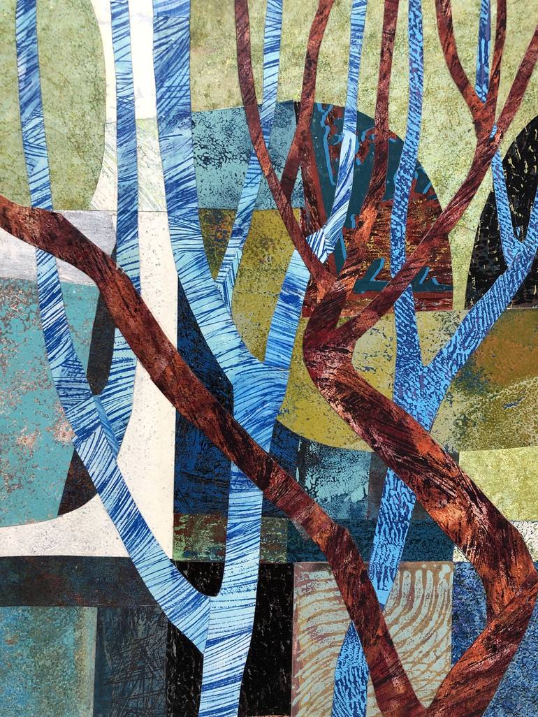 Original Abstract Botanic Collage by Karin Gibson