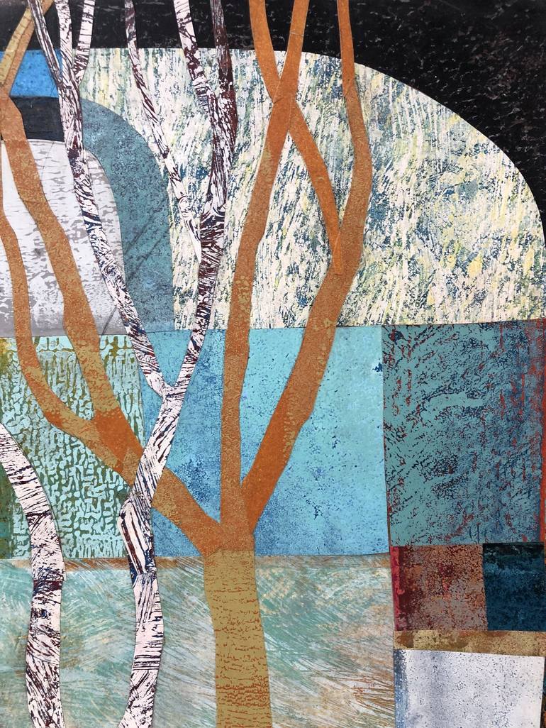 Original Abstract Botanic Collage by Karin Gibson