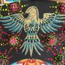 Gold Eagle Motif on Black Canvas