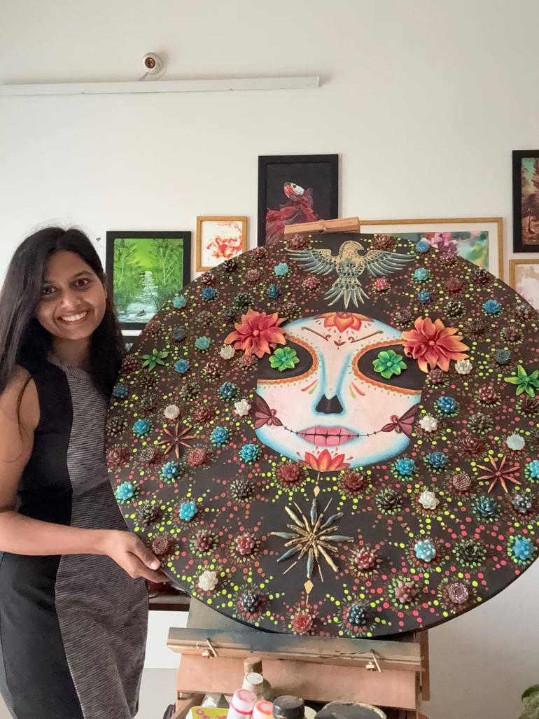 Original Surrealism People Painting by Radhika Sigtia