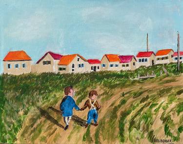 Original Impressionism Children Paintings by jacques heuberger