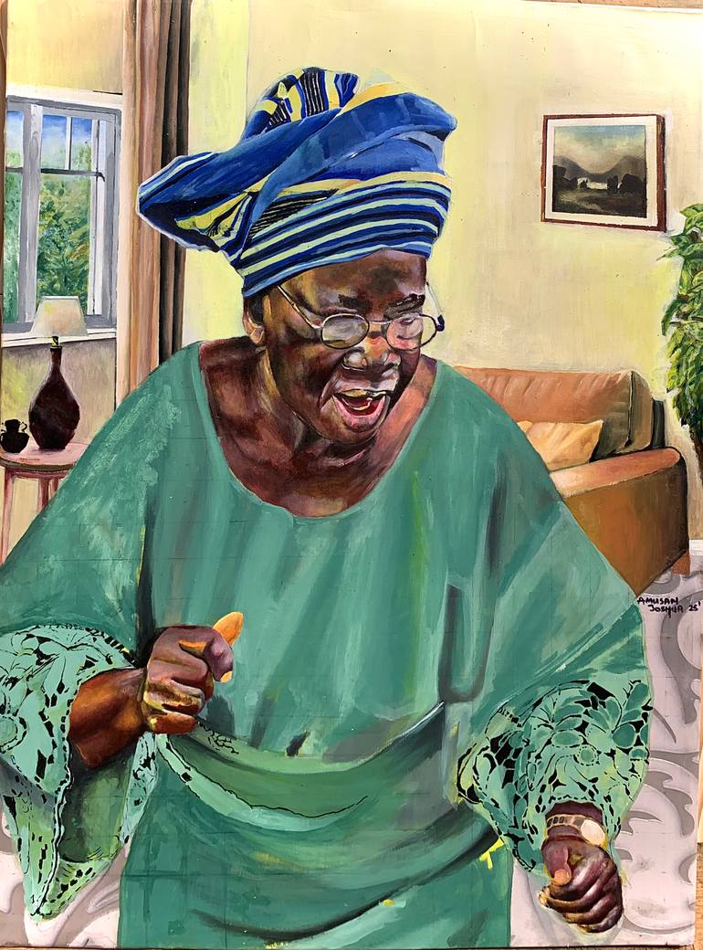 Original People Painting by Amusan Joshua | Portraiture Art on Canvas | Agbalagba To Mona (The Elder Who Knows the Way)