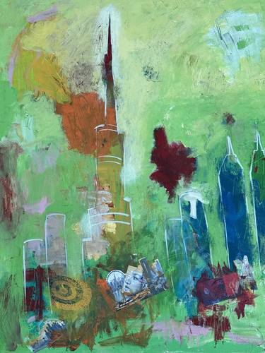 Original Expressionism Architecture Paintings by Polina Aitkulova