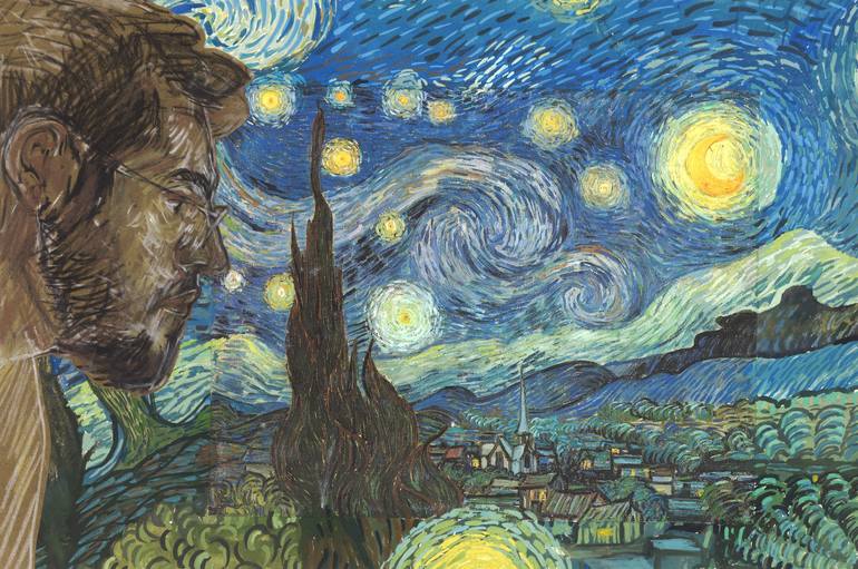 Original Nature Mixed Media by Irfan Zahid | Impressionism Art on Fine Art Paper | The Starry Night