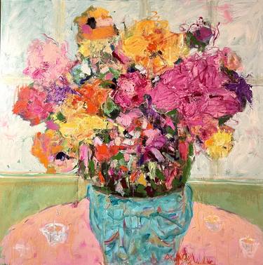 Original Abstract Expressionism Floral Paintings by Sandy Welch