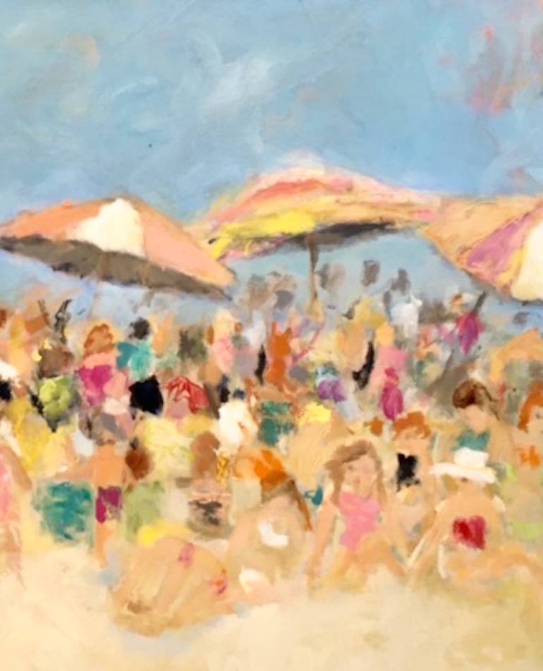 Original Impressionism Beach Painting by Sandy Welch