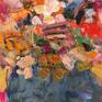 Definitely Matisse has inspired me with this painting...lots of color and mark makings....you will feel happiness and 
joy just looking at this bouquet of wonderful colorful flowers...