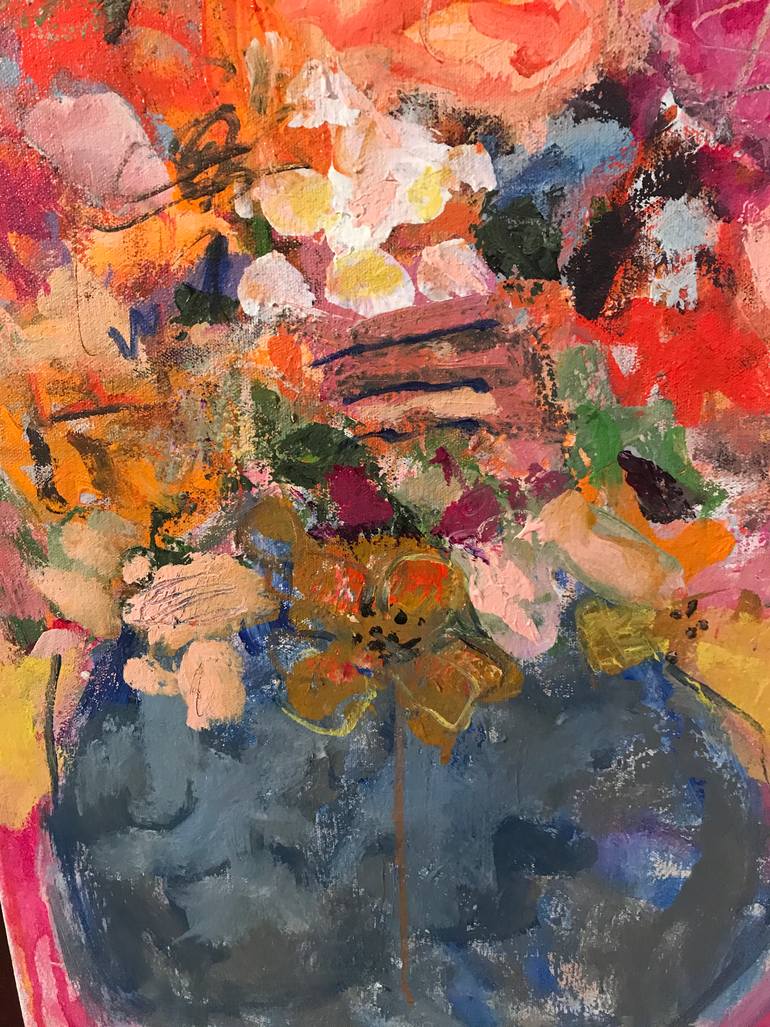 Original Abstract Floral Painting by Sandy Welch
