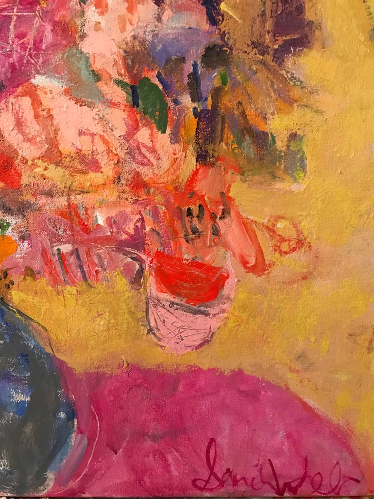 Original Abstract Floral Painting by Sandy Welch